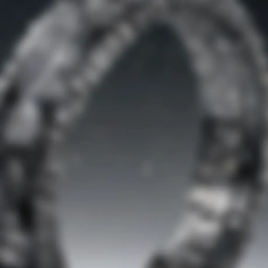 Close-up view of a tourmalinated quartz bracelet showcasing its unique patterns