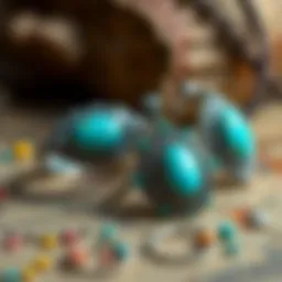 Intricate turquoise jewelry showcasing unique designs