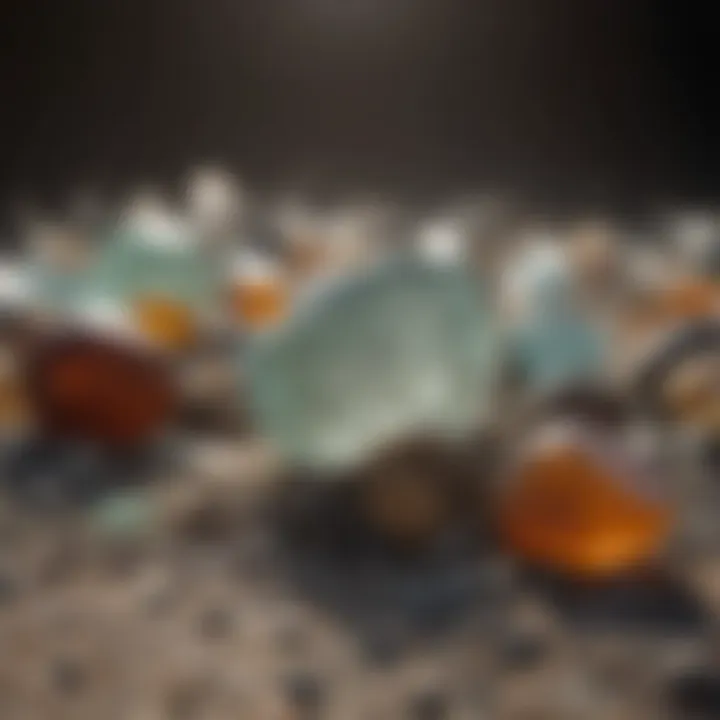 Different types of grit used in the tumbling process, displayed for comparison.