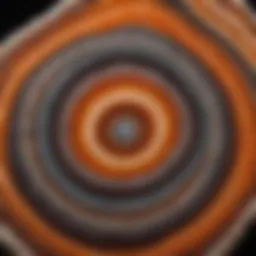 A close-up view showcasing the intricate banding patterns of agate stone