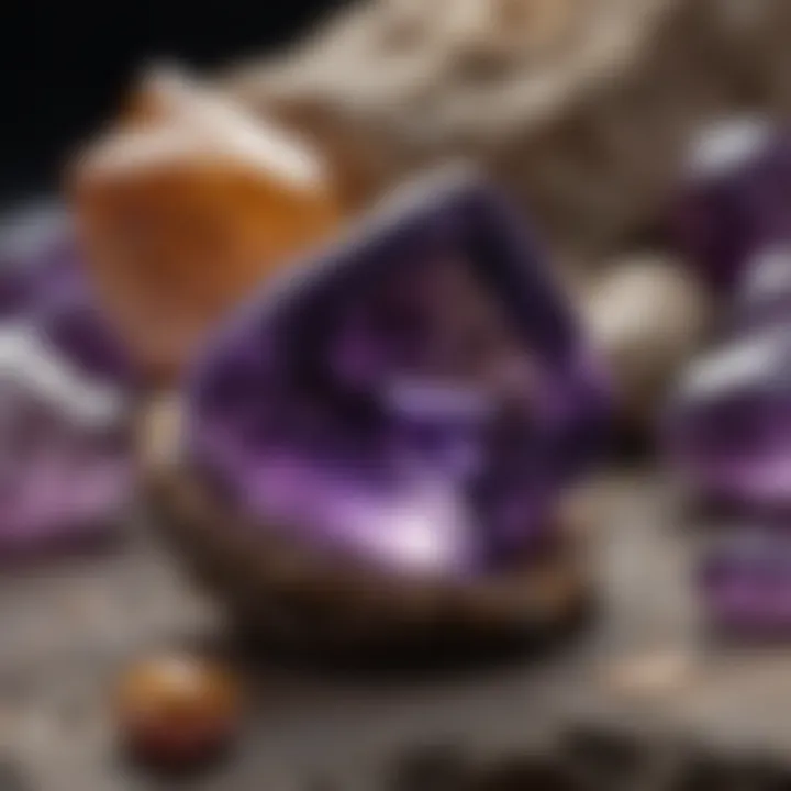 A historical depiction of amethyst used in ancient jewelry