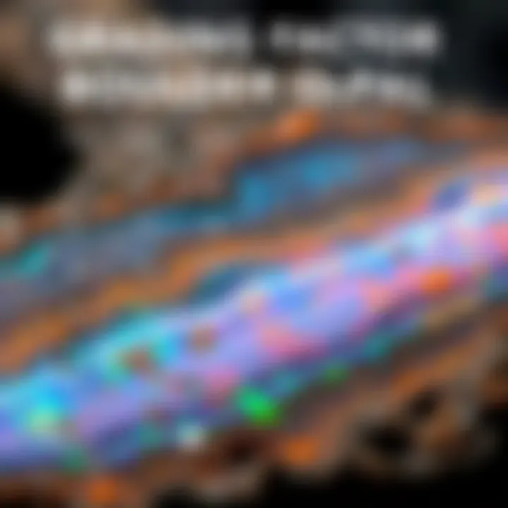 Grading Factors of Boulder Opal Detailed comparison chart of boulder opal grading factors.