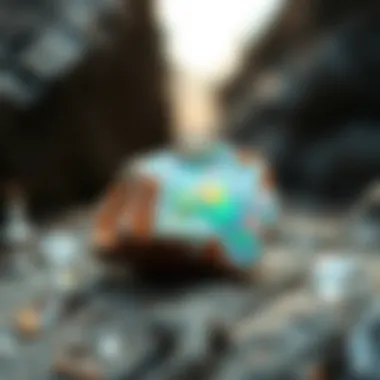 Natural Habitat of Boulder Opal Boulder opal in natural setting highlighting its geological origin.