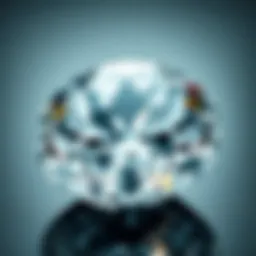 A close-up view of a diamond showcasing its brilliant cut and reflective qualities