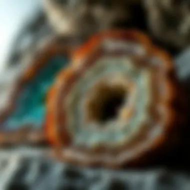 Geode slices revealing unique color patterns and textures