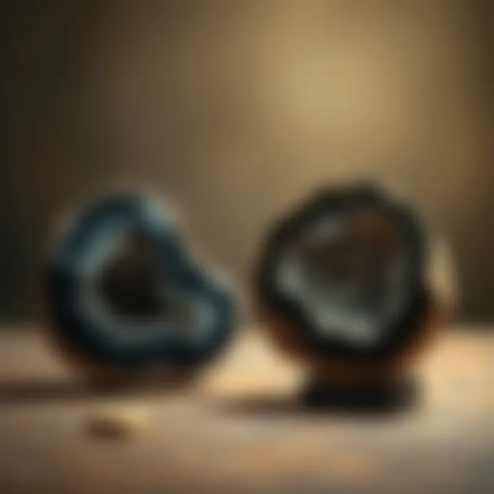 Comparison between a genuine geode and a counterfeit