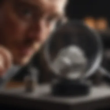 A jeweler cleaning a loupe with a microfiber cloth.