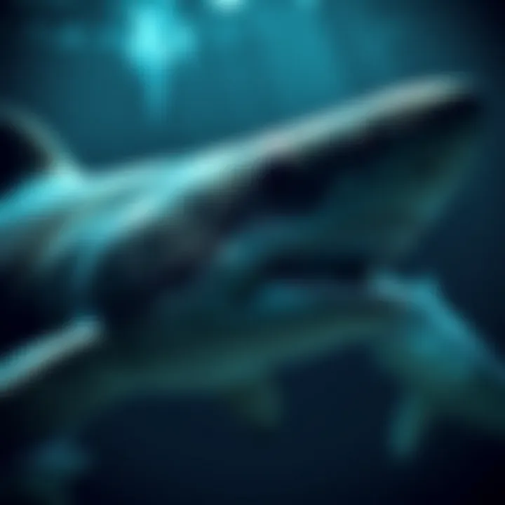 Illustration showing the size comparison of megalodon and modern sharks