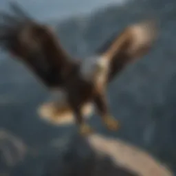 A majestic eagle soaring high in the sky