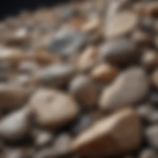 Close-up of various types of rocks