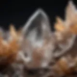 Close-up view of quartz crystal showcasing its natural beauty