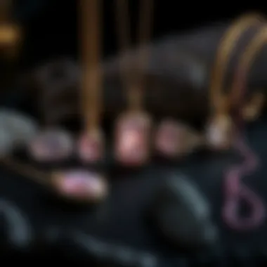 Craftsmanship in Rose Quartz Jewelry An elegant display of rose quartz jewelry highlighting its craftsmanship and appeal