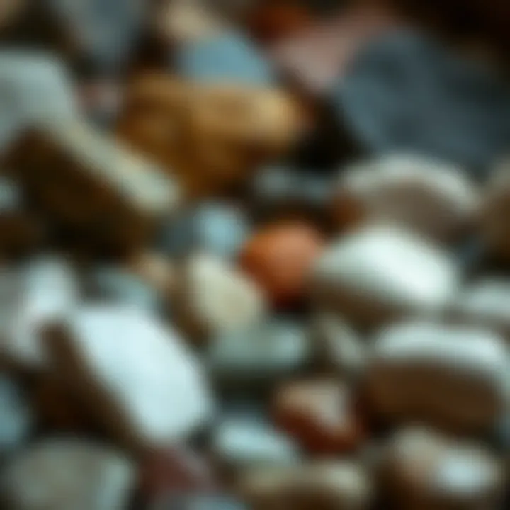 Variety of stones ready for polishing