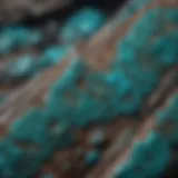 A stunning close-up of wagnerite turquoise showing its unique color patterns and texture