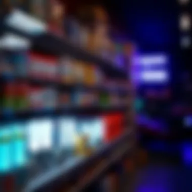 A well-organized store shelf stocked with various brands of ultraviolet lights