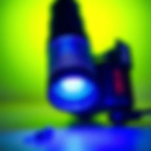 A close-up view of a powerful ultraviolet light showcasing its features