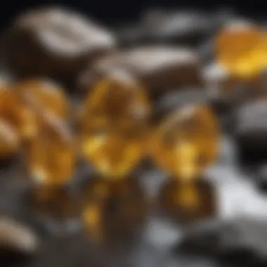 An artistic representation of yellow gemstones in cultural artifacts